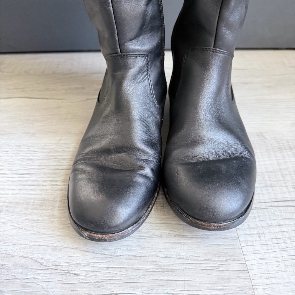 Kate Spade New York Black Leather Riding Boots Tall Zip Buckle Boots - Picture 11 of 14